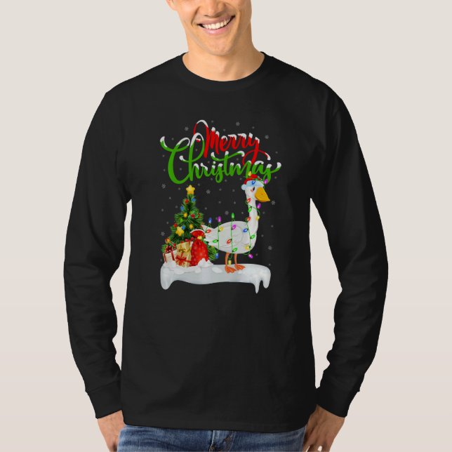 T-shirt Goose Bird  Xmas Decorations Santa Goose Christmas (Devant)