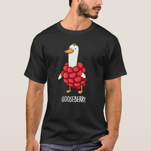 T-shirt Gooseberry Funny Berry Pun Dark BG (Devant)