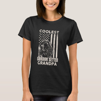 T-shirt Gordon Setter Grandpa Drapeau Vintage américain dr