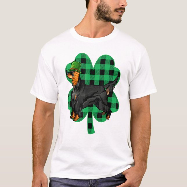 T-shirt Gordon Setter Leprechaun Jour de la Saint Patrick  (Devant)