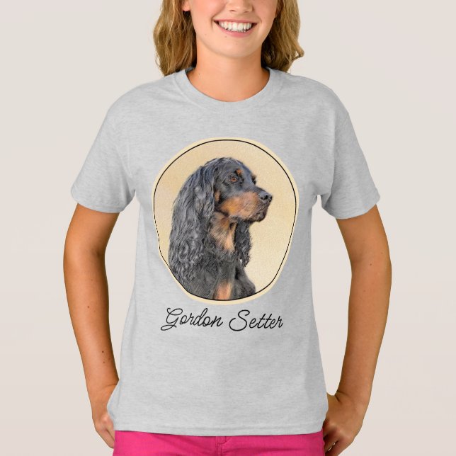 T-shirt Gordon Setter Peinture - Joli art original chien (Devant)