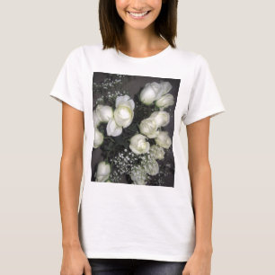 T-SHIRT GORGEANT BOUQUET DE ROSES BLANCHES