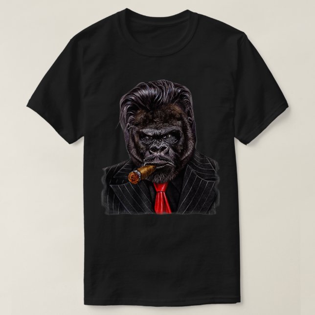 T-shirt Gorilla as a Mob Boss  (Design devant)