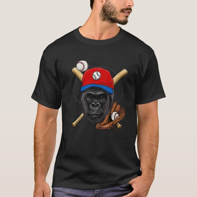 T-shirt Gorilla Baseball Gorilla Amateurs de Baseball Joue (Devant)