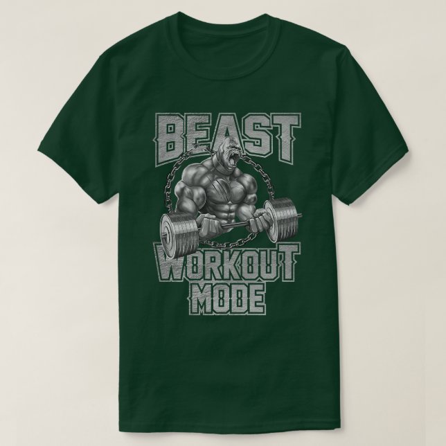 T-shirt Gorilla Beast Workout Mode Motivation Bodybuilding (Design devant)