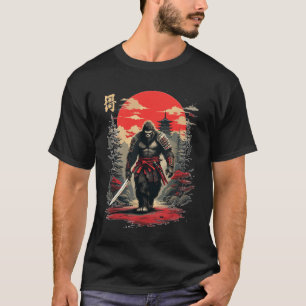 T-shirt Gorilla Bigfoot Fierce Samurai Guerrier
