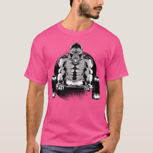 T-shirt Gorilla Bodybuilding Barbell Monkey Muscle Trainin
