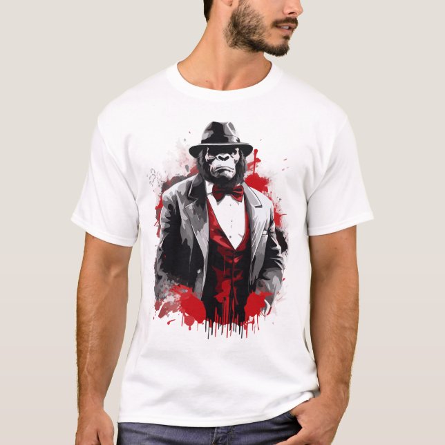 T-shirt Gorilla Boss : Dapper Style et Street Swagger! (Devant)