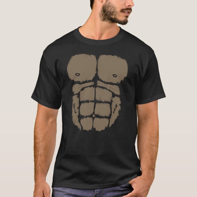 T-shirt Gorilla Chest Muscle Belly Monkey Costume (Devant)