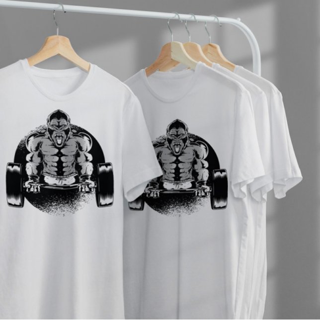 T-shirt Gorilla Dumbbell (Créateur téléchargé)