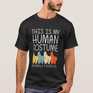 T-shirt Gorilla Halloween Costume humain Ape Animal Easy D