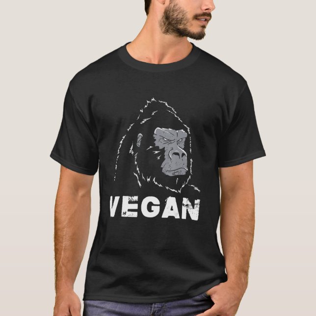 T-shirt Gorilla Herbivore Hommes Végans Exercice Oui Je Me (Devant)