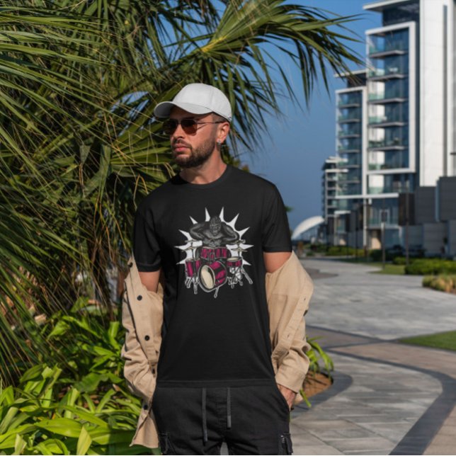 T-shirt Gorilla Jouer De La Musique De Fûts (Créateur téléchargé)