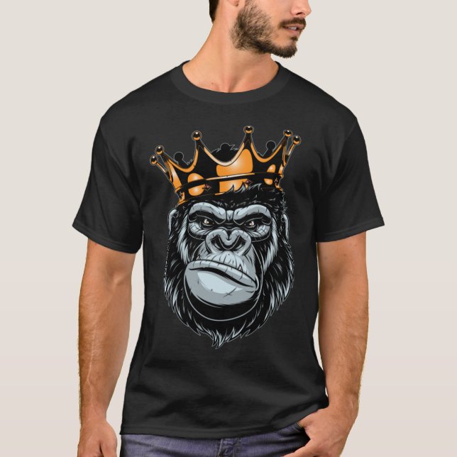 T-shirt Gorilla King - Alpha - Drôle Ape - Faune - La (Devant)