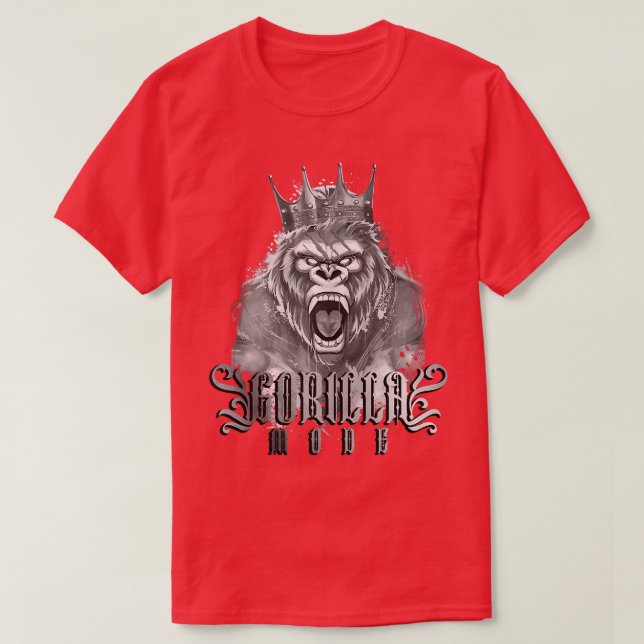 T-shirt Gorilla Mode Gym Motivation Bodybuilding King Beas (Design devant)