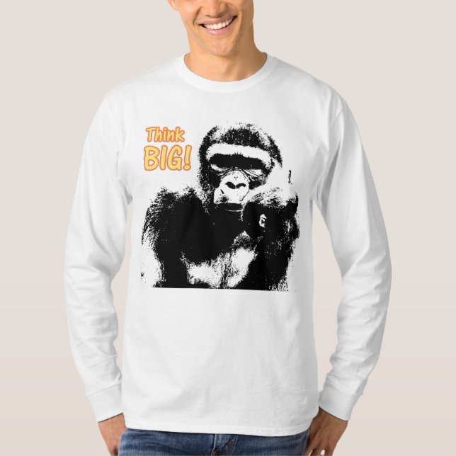 T-shirt Gorilla Pop Art Motivational Citation Modèle moder (Devant)