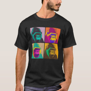 T-shirt Gorilla Pop Illustration Animale Colorée Femmes