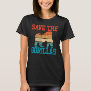 T-shirt Gorilla Sauvez La Forêt Vintage Gorillas