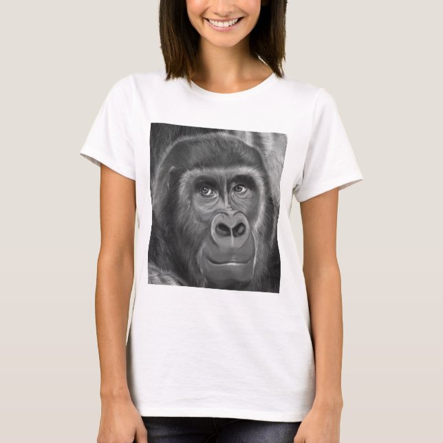 T-shirt Gorilla sucking fingers T-shirt2指しゃぶりのゴリラTシャツ (Devant)