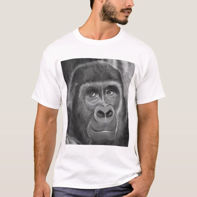 T-shirt Gorilla sucking fingers T-shirt2指しゃぶりのゴリラTシャツ (Devant)