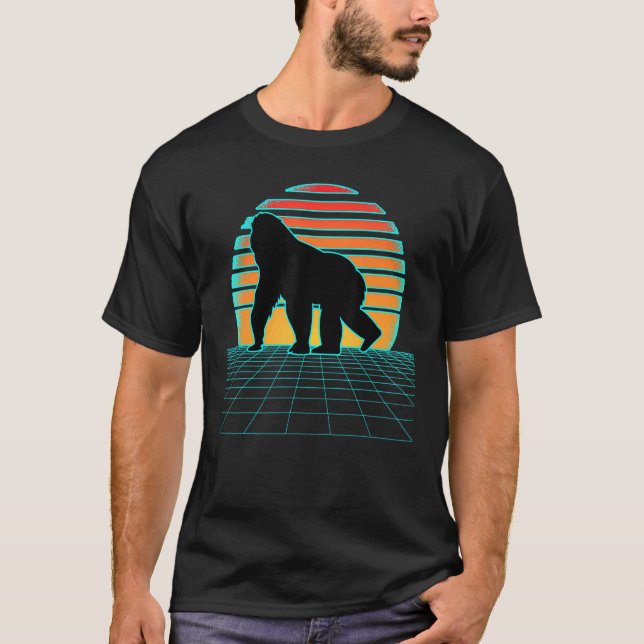 T-shirt Gorilla Synthwave 80s Style esthétique Vaporwave R (Devant)