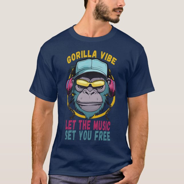 T-shirt gorilla vibe laissez la musique vous libérer (Devant)