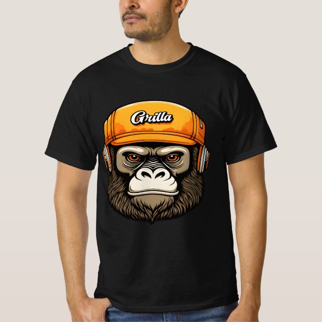 T-shirt Gorilla wearing headphones fun (Devant)