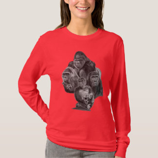 T-shirt GorillaFamily Long-tshirt (ゴリラ家族ロングTシャツGorillaLife