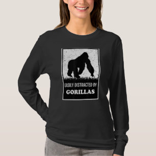 T-shirt Gorille Animal Ape Facilement Distrait Par Gorilla