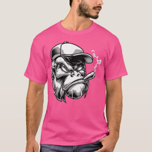 T-shirt Gorille au cigare dos argenté singe