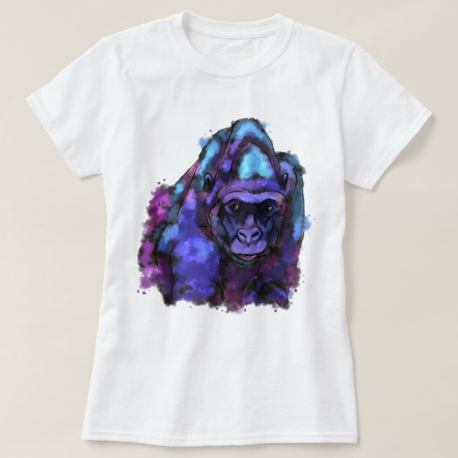 T-shirt gorille colorée (Design devant)