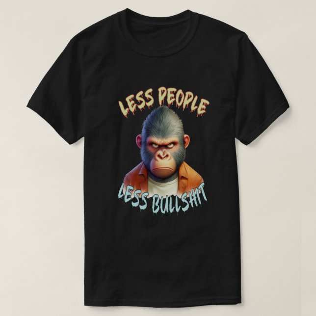 T-shirt gorille cool, animaux fous (Design devant)