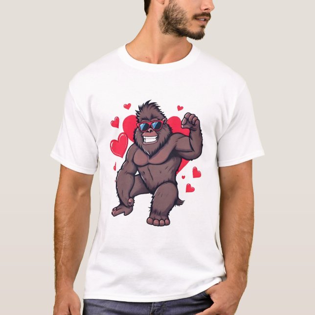 T-shirt Gorille Cool Saint-Valentin (Devant)