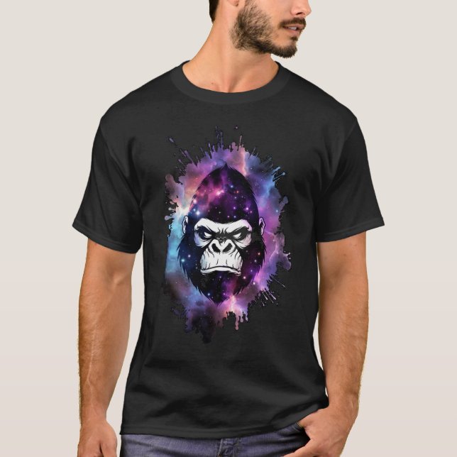 T-shirt Gorille Cosmique Faisant des Choses Spatiales Drôl (Devant)