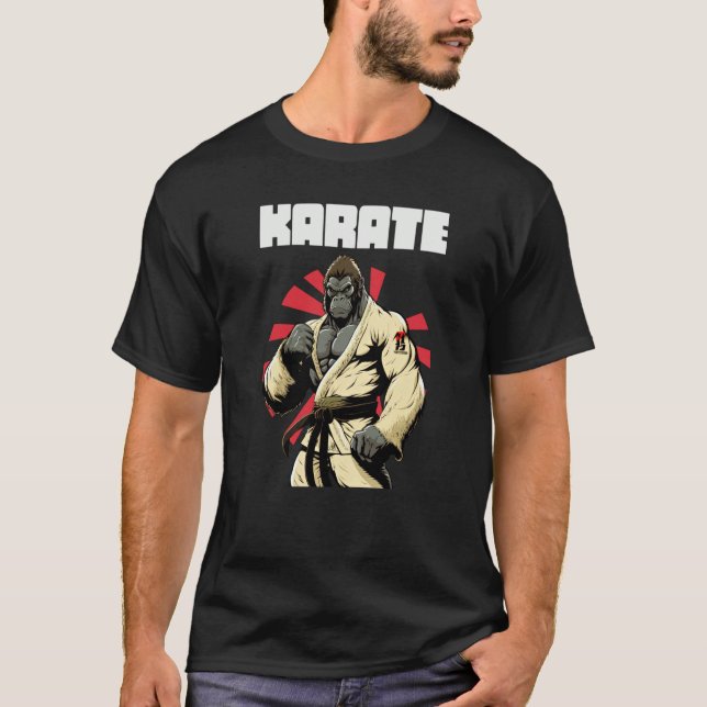 T-shirt Gorille de karaté de sports de combat (Devant)