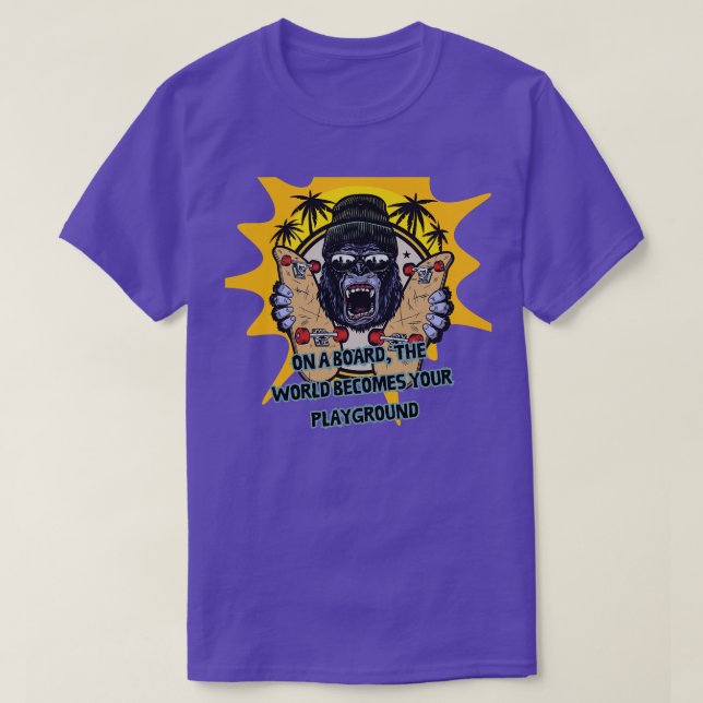 T-shirt gorille du Skateboarder (Design devant)
