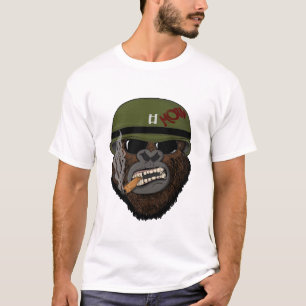 T-shirt Gorille Hipster Avec Lunettes Et Singe Drôle