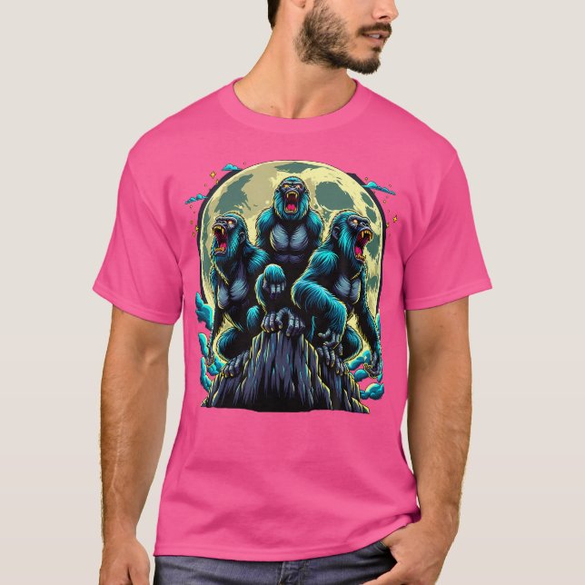 T-shirt Gorille Hurleur à la Lune (Devant)