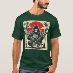 T-shirt Gorille Japonais Samouraï Art Vintage Guerrier Hom
