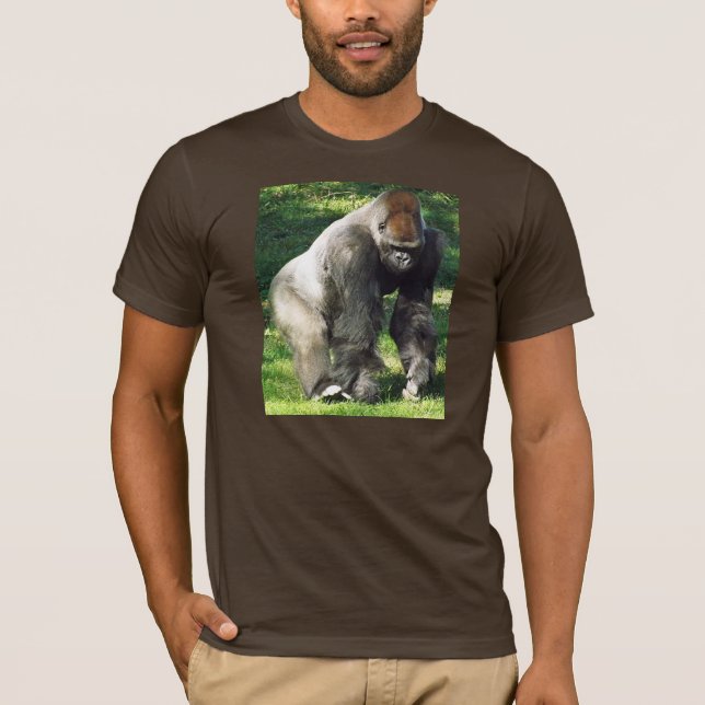 T-shirt Gorille masculin de plaine de Silverback se levant (Devant)