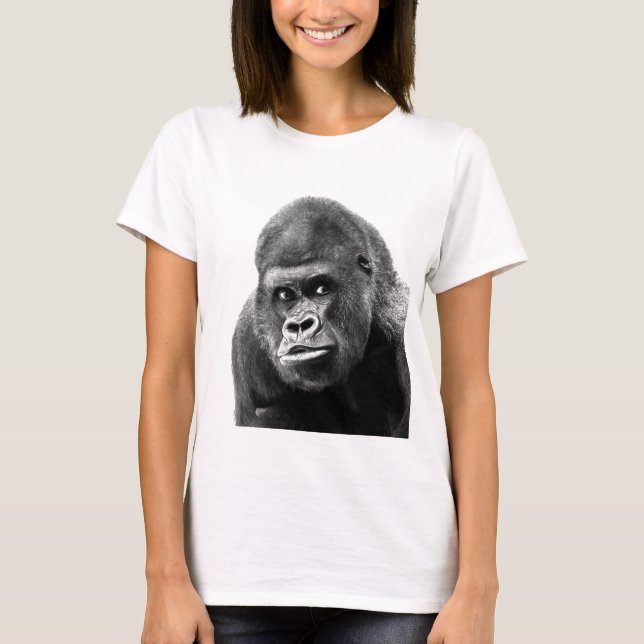 T-shirt Gorille noire blanche (Devant)