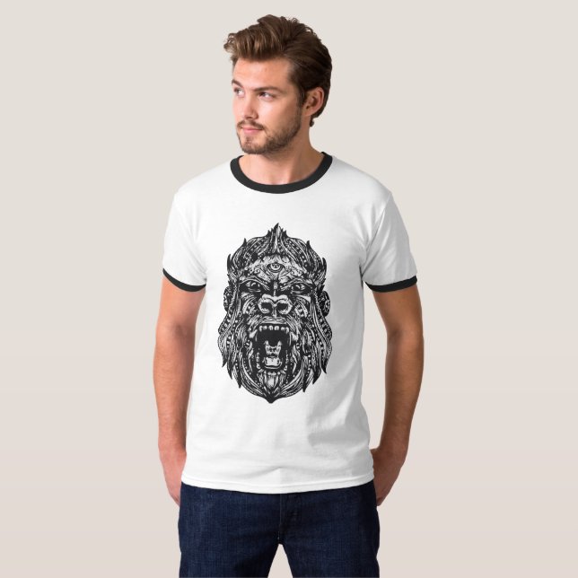 T-shirt Gorille tribal (Devant entier)