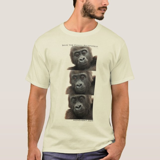 T-shirt Gorilles : Sauvez la forêt tropicale du Congo (Devant)