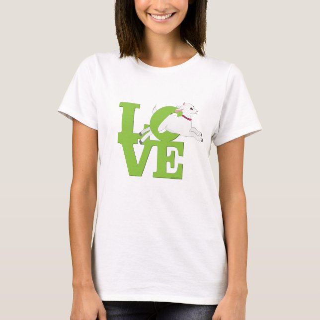 T-shirt GOT LOVER | Chèvre VERTE LIME L O V E - Chèvre bla (Devant)