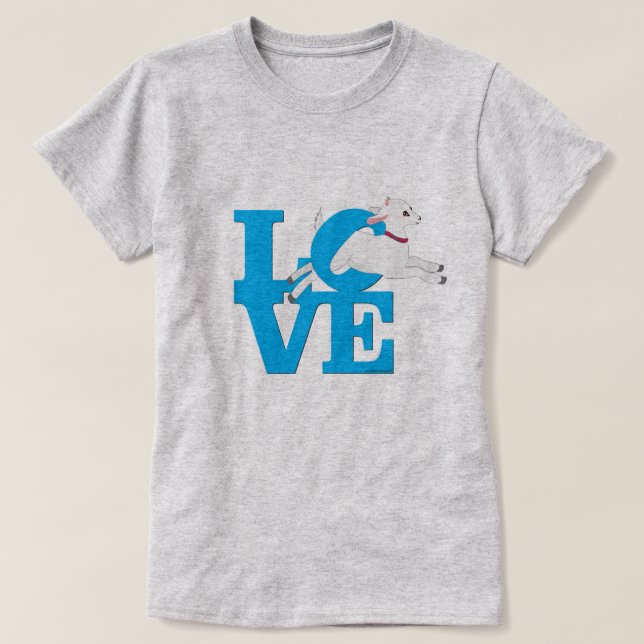 T-shirt GOT LOVER | SKY BLUE Chèvre L O V E - Chèvre blanc (Design devant)