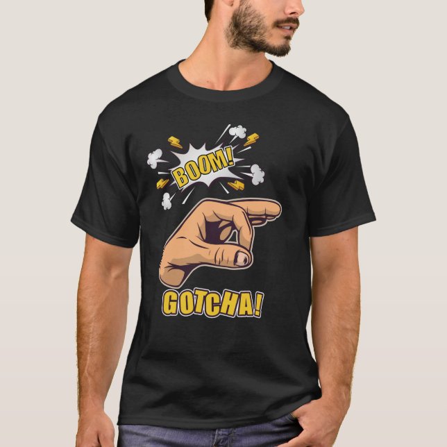 T-shirt Gotcha Doigt Trou Mème main (Devant)