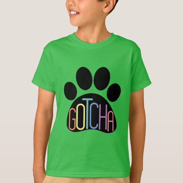 T-shirt "Gotcha" Enfants Chien Adoption Celebration T-Shir (Devant)