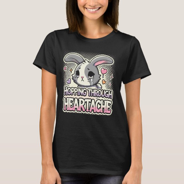 T-shirt Gote Goth Emo Bunny Graphiques Humour foncé Bunny  (Devant)