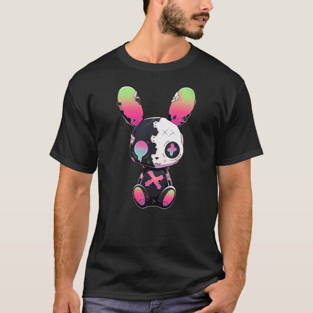 T-shirt Goth Bunny Gothic Outfit Cute E-Girl Kawaii Rabbit (Devant)