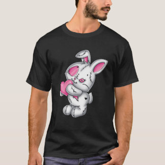 T-shirt Goth Bunny mignon Emo Déplaisant Gothique Blanc La